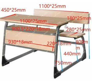 NJ-104 <span class=keywords><strong>de</strong></span> bureau moderne simple Werzalit Double joint Usine directe Printemps Nouveau mobilier scolaire Mobilier scolaire moderne simple - Product Image 2