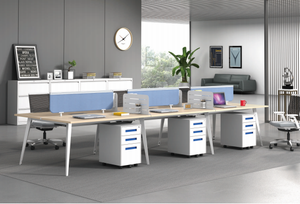 Paravents de bureau modernes et réglables en bois avec panneaux autoportants pour centres d'appels, dotés de matériaux métalliques - Product Image 3