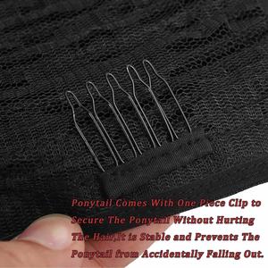 Long Curly Remy Brazilian Ponytail Human Hair <b>Extensions</b> for Black Women <b>Micro</b>-Link Clip-In No Tangle No Shedding - Product Image 5