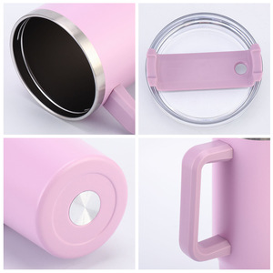 Vaso Térmico de Acero Inoxidable de 40oz con Asa y Pajitas, Diseño Clásico, Termo Aislado Portátil para Café Caliente, Ideal para Viajes - Product Image 4