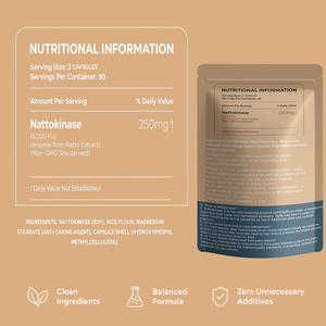 Capsules de Nattokinase 5000FU de Fabricant OEM - Supplément enzymatique haute puissance 250mg à base de soja fermenté pour la santé cardiovasculaire - Product Image 2