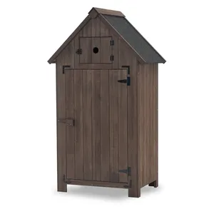 Cobertizo de <span class=keywords><strong>herramientas</strong></span> de almacenamiento vertical de <span class=keywords><strong>madera</strong></span> maciza Almacenamiento al aire libre para regaderas, mangueras, palas y macetas Almacenamiento de cobertizos de <span class=keywords><strong>madera</strong></span> al aire libre - Product Image 6