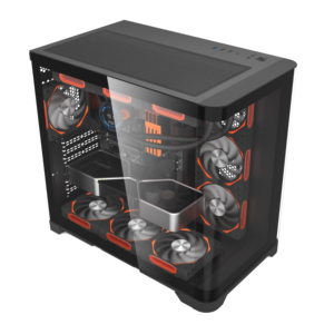 Gabinete <span class=keywords><strong>para</strong></span> Computadora Gaming Full Tower ATX con Cristal Templado Panorámico <span class=keywords><strong>de</strong></span> Arco Circular <span class=keywords><strong>para</strong></span> Enfriamiento <span class=keywords><strong>de</strong></span> CPU - Product Image 3