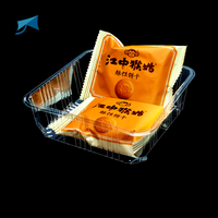 Boîtes d'emballage de biscuits transparentes pour animaux de compagnie boîtes carrées en plastique de plateau à gâteaux jetables et transparents pour plateaux à biscuits contenants alimentaires