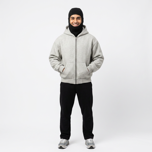 Sweat à capuche balaclava moderne unisexe, chaud et élégant, confortable pour l'hiver, 100% coton molletonné, vente en gros - Product Image 1