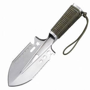 <b>Multi</b> Functional Stainless Steel <b>Camping</b> Knife Drop Point Blade Serrated Edge Nylon Handle Outdoor Survival <b>Tool</b> - Product Image 1