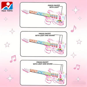 Ensemble guitare et microphone pour <span class=keywords><strong>fille</strong></span> avec effets lumineux et musicaux, hauteur du microphone réglable, jouets d'instruments de musique pour enfants - Product Image 3