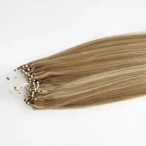 Human Hair Micro Beads Weft Extensions Remy Hair Extensions Double Drawn long invisible seamless Nano Micro Ring
