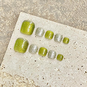 <span class=keywords><strong>เล็บ</strong></span><span class=keywords><strong>เท้า</strong></span>ปลอม<span class=keywords><strong>เจ</strong></span><span class=keywords><strong>ล</strong></span>นิ่ม ดีไซน์สวยงาม <span class=keywords><strong>สี</strong></span><span class=keywords><strong>เขียว</strong></span>เงิน ใช้ซ้ำได้ - Product Image 3