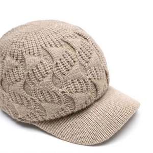 Gorro de Béisbol de Jacquard Cálido para Mujer, Otoño Invierno, Casual, Grueso, de Moda, Color Sólido, Tejido - Product Image 3