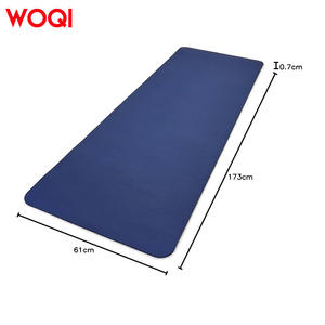 Tapis de yoga Woqi 1830x610x10mm Nbr antidérapant bleu rectangulaire, équipement de fitness, pilates, exercices à domicile et en extérieur - Product Image 4