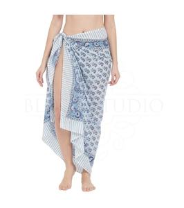 Pareo de Algodón Estampado a Mano de Súper Calidad para Mujer, Ligero, para Cubrir el Bikini, Ropa de Playa y Resort para el Verano - Product Image 4