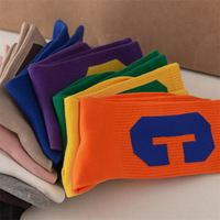 Nouvelles chaussettes de sport pour femmes, design coréen, motif lettre C, en coton, personnalisables, amusantes, de qualité supérieure