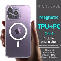 Coque de téléphone magnétique transparente découpée avec précision, pressée à chaud, pour 18 17 16 15 Pro Max, protection deux-en-un en TPU