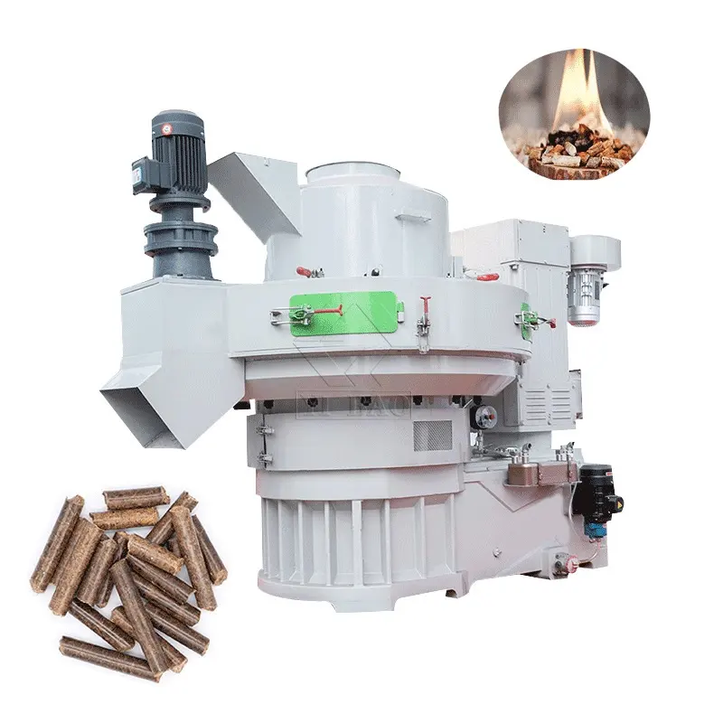High Efficiency Good Production Biomass Pellet Machine Sawdust Centrifugal Vertical Ring Die Pellet Mill Device Line Wood Yibao