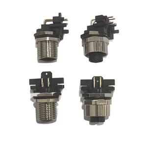 ขั้วต่อวงกลม Xunlian M12 แบบ 4 พิน ปลั๊กตัวผู้ ติดตั้งบนแผงด้านหน้า ปลั๊กเซ็นเซอร์กันน้ำ ชุบนิกเกิลเคลือบทองแดง - Product Image 1