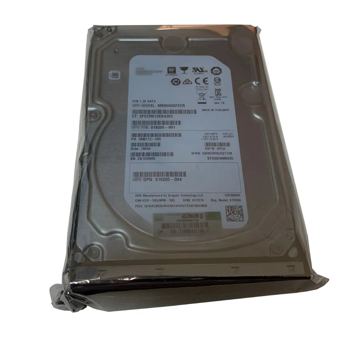 Nuevo 834028-B21 Hxx 8TB SATA 6G 7,2 K LFF 512E LP MDL Unidad de disco duro 10000RPM Tipo de interfaz SAS para aplicación de servidor