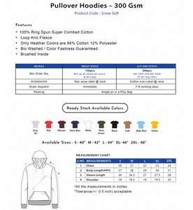 เสื้อฮู้ดแบบสวม 300 GSM พรีเมียม หนานุ่ม อุ่นสบาย มีสไตล์ ใส่สบายๆ เหมาะสำหรับผู้ชาย ผู้หญิง ท่องเที่ยวกลางแจ้ง - Product Image 2