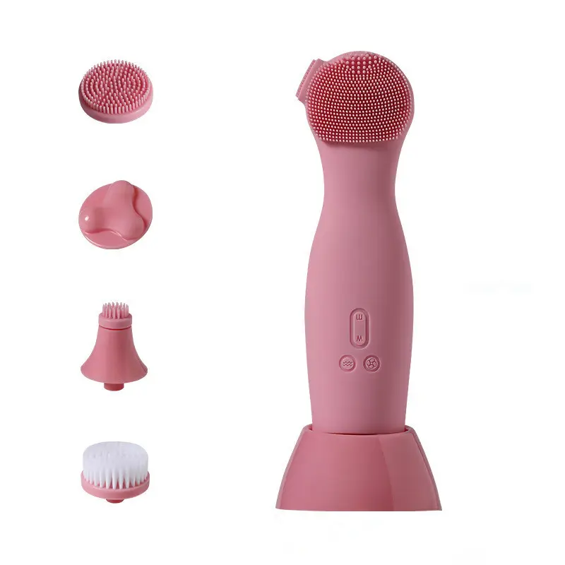 Silicone Vibration And Mini Rotating Cleaner Deep Pore Cleaning Skin Massage Facial Cleansing Brush