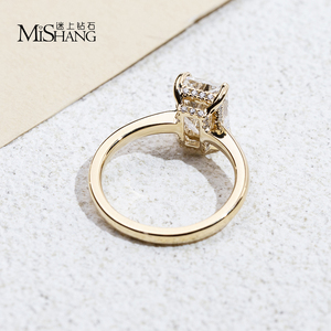 Anillo de Compromiso <span class=keywords><strong>Solitario</strong></span> de <span class=keywords><strong>Diamante</strong></span> de Laboratorio con Corte Radiante de 3 Quilates, <span class=keywords><strong>Oro</strong></span> <span class=keywords><strong>Blanco</strong></span> de 18 Quilates, Certificado IGI, Joyería Fina de Lujo MSR-2052 para Mujer - Product Image 3