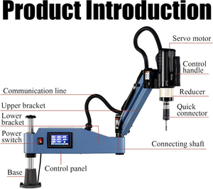 เครื่องต๊าปเกลียวอัตโนมัติ 360 องศา แบบหลายทิศทาง M3-M16 แขนยืดหยุ่นอเนกประสงค์ เครื่องเจาะและต๊าปเกลียว - Product Image 4