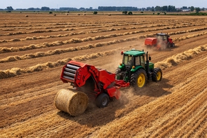 Presse à balles ronde haute performance de 2,2 m, capacité 200-350 kg, pour la récolte agricole de la paille et des fourrages - Product Image 5