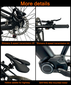 Vélo de route et VTT pour adultes, pneus fins 29'' 27.5'', 48V, capteur de couple central, freins à disque, tout-terrain, modèle Y26, fourni par l'usine - Product Image 3