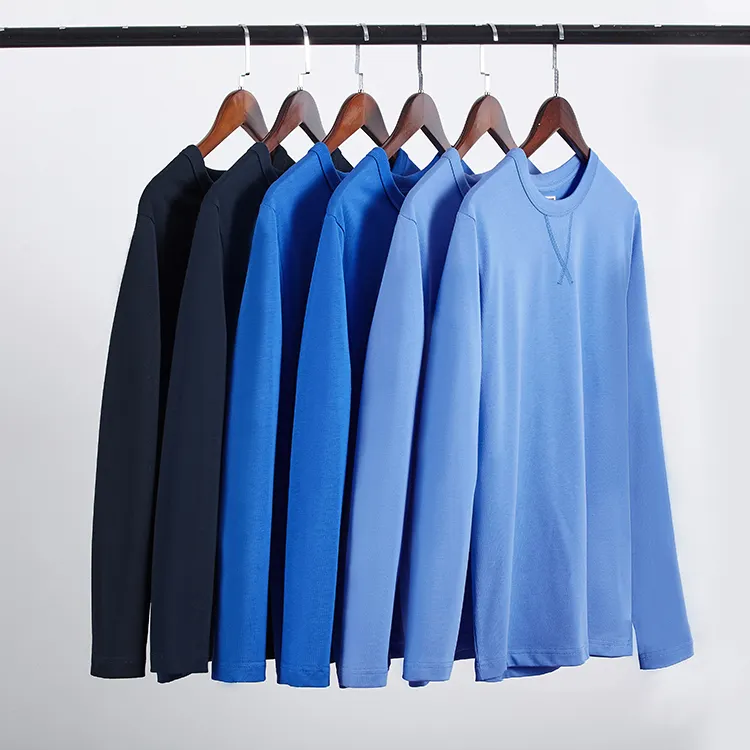 YLS Tシャツ製造会社新着270 gsm 100% ヘビーコットン厚手カスタムブランク長袖Tシャツ
