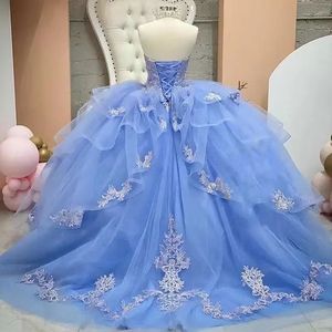 <span class=keywords><strong>Vestido</strong></span> <span class=keywords><strong>de</strong></span> Quinceañera <span class=keywords><strong>Azul</strong></span> <span class=keywords><strong>Cielo</strong></span> Claro con Cuentas, <span class=keywords><strong>Vestido</strong></span> <span class=keywords><strong>de</strong></span> Gala <span class=keywords><strong>Largo</strong></span> con Lentejuelas y Escote Corazón, <span class=keywords><strong>Vestido</strong></span> <span class=keywords><strong>de</strong></span> <span class=keywords><strong>Fiesta</strong></span> <span class=keywords><strong>de</strong></span> Tul con Apliques y Cola Barrida - Product Image 3