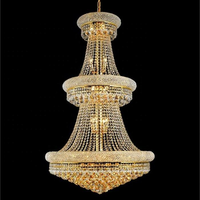 Lustre en cristal multicouche de luxe pour la décoration intérieure, lampes LED contemporaines, éclairage de salle de banquet, chrome