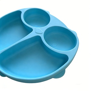 Umweltfreundlicher Reiner Silikon-Fütterteller für Kleinkinder mit Saugnapf-Boden Unzerbrechliche Eulen-Design Baby-Schüssel mit Fächern - Product Image 5