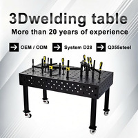 Plateforme de soudage flexible 3D en acier nitrué D28 avec pieds de support réglables, table de travail pour fixation de soudage