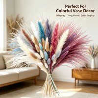 Bouquet de pampas séchées naturelles, queues de lapin, pour décoration bohème, accessoire photo, arrangement de table, décorations de mariage et de maison