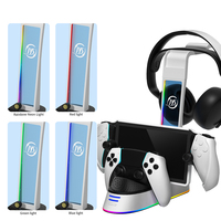 Console d'écouteurs de jeu de stockage de support de lumière RVB compatible avec le portail PS