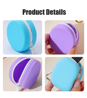 Porte-monnaie en silicone miniature de haute qualité, mignon, rond, avec fermeture éclair, logo personnalisé, couleur bonbon, motif unisexe, pour usage quotidien