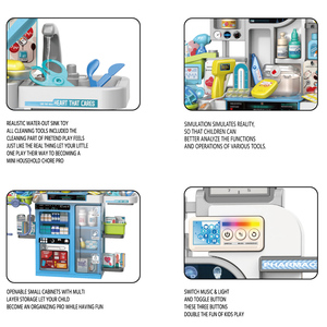 Banc d'atelier de simulation en plastique pour enfants avec lumière, musique et pulvérisation, ensemble d'outils de mécanicien, style modèle - Product Image 5