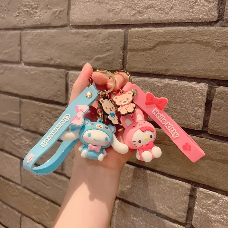 Wholesale Kawaii Kulomis Pendant Car Bag Pendant Keychain Cute and Delicate Glue My Melodis Doll Decoration Keychain