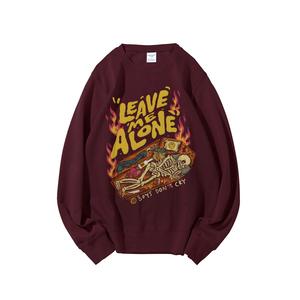 LEAVE ME ALONE T-shirt décontracté basique à épaules tombantes, imprimé personnalisé en relief, 300 g/m², coloré, soyeux et doux - Product Image 2