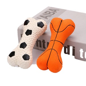 Eco-friendly Latex Squeaky <b>Dog</b> Toys Sound Bone Basketball Interactive Chicken Flavor Indoor Use 40g - Product Image 2