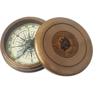 Boussole de poche en laiton ALFA NAUTICAL, 2 pouces, analogique, écologique, pour la navigation marine, la randonnée, l'extérieur, guide de pointage portable - Product Image 3