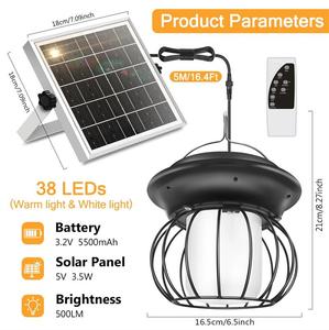 Lampada Solare a Sospensione IP65 Piccola <span class=keywords><strong>per</strong></span> Giardino, Illuminazione Interna ed Esterna con Cavo da 5m <span class=keywords><strong>per</strong></span> Cortile, <span class=keywords><strong>Balcone</strong></span>, Corridoio - Product Image 3
