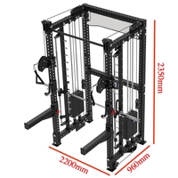 Appareil de musculation multifonctionnel commercial à poulie fixe avec fonction Smith et sortie de poids 1:1