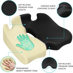Cojín de asiento de espuma viscoelástica original de fábrica para silla de oficina, alivio de la presión, alivio del dolor, espuma viscoelástica, actualización de asiento de coche largo firme - Product Image 2