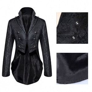 Chaqueta de frac gótica victoriana para hombre, disfraces de cosplay steampunk, disfraces de película y televisión para adultos, pirata, vikingo, renacentista, esmoquin formal - Product Image 4
