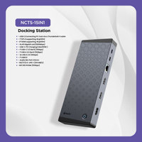 Station d'accueil TYPE C 15-en-1, affichage quadruple 4K, VGA, DP, USB 3.0, USB-C, données, RJ45 Ethernet, 100W PD, audio, SD/TF pour ordinateur portable