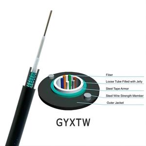 <b>Outdoor</b> GYXTW Armored Aerial Duct Underground Fiber Optic <b>Cable</b> FTTH 2 4 6 8 12 24 Core G652D Single Mode Corrugated Steel Tape - Product Image 1