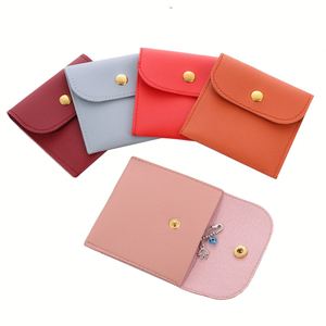 Bolsa de Embalaje para Joyería de Piel Sintética con Cierre a Presión, para Anillos, Collares y Pulseras, Plegable, con Solapa, Caja de Regalo - Product Image 4