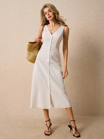 Robes élégantes et confortables pour femmes en lin ou en polyester avec service complet OEM ODM pour la personnalisation des étiquettes et des designs