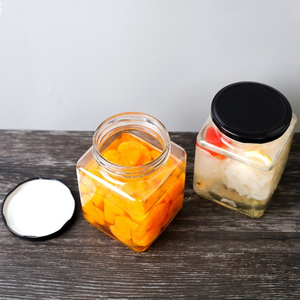 Lọ Đựng Thức Ăn Mật Ong Hình Vuông Rỗng Lọ Thủy Tinh Có Nắp Kim Loại Đựng Nước Sốt Gia Vị Ớt Đậu - Product Image 4