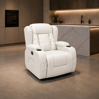 Fauteuil inclinable électrique moderne en similicuir PU avec massage et télécommande, structure métallique, pour personnes âgées, utilisation dans le salon